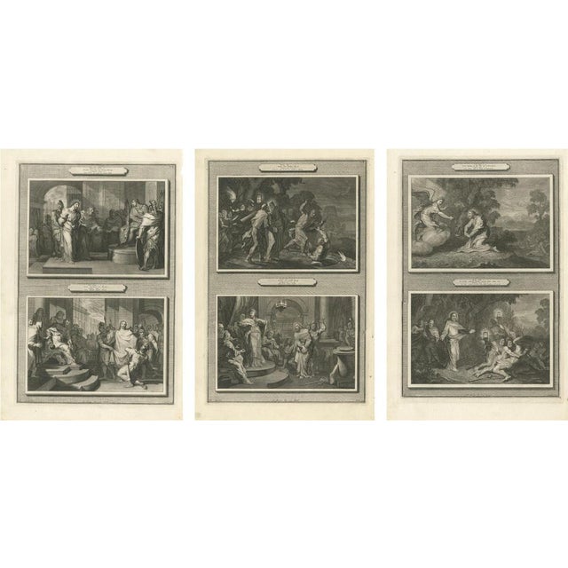 Mortier, Dutch Baroque Life of Christ, Engravings, 1700, Framed, Set of 3 For Sale - Image 10 of 10
