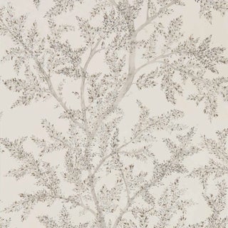 Sanderson Farthing Wood Wallpaper in Silver For Sale
