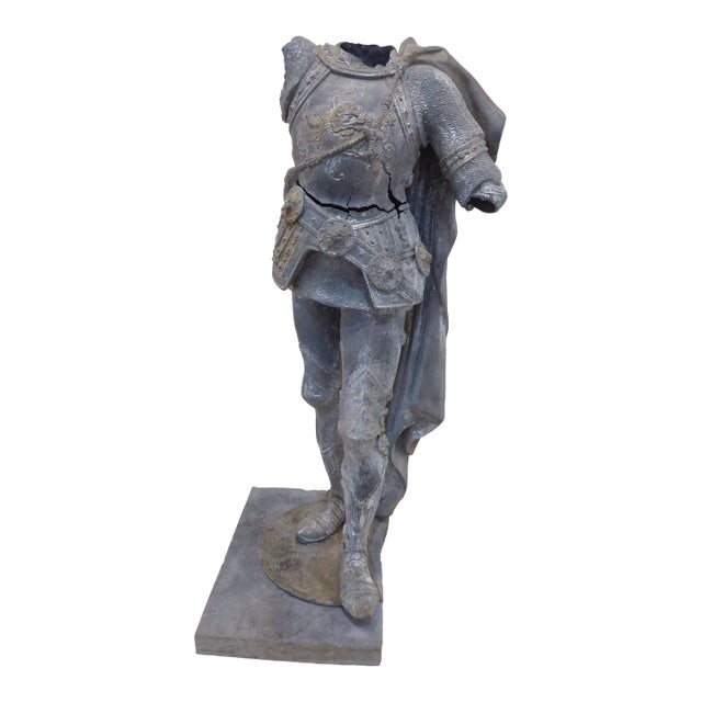 Antique Metal Sculpture of Knight For Sale