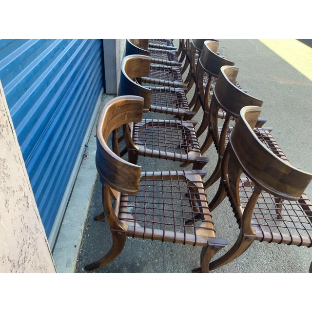 2000 - 2009 Klismos Style Solid Walnut Dining Chairs - Set of 12 For Sale - Image 5 of 7