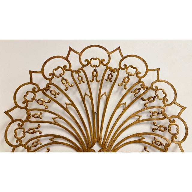 Vintage Grand Gilt Fan Wall Candle Candelabras, Pair For Sale In Kansas City - Image 6 of 9