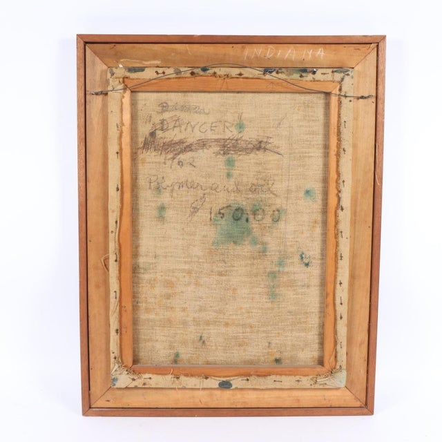 Amanda R. Block "Dancer" Abstract Modernist Polymer and Oil Painting on Canvas, 1962 For Sale - Image 4 of 5