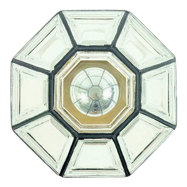 Mid-Century Modern Glass Flush Mount/Ceiling Light From Limburg, Germany, 1960s/1970s For Sale