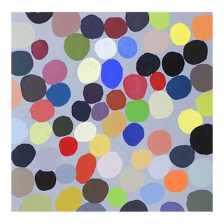 Small Contemporary Colorful Abstract Dots Painting For Sale