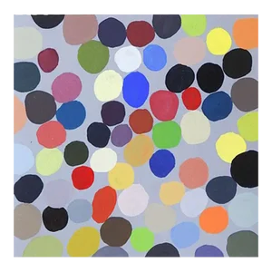 Small Contemporary Colorful Abstract Dots Painting