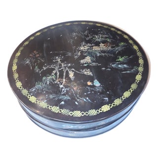 Early 20th Century Japanese Lacquered Storage Box For Sale