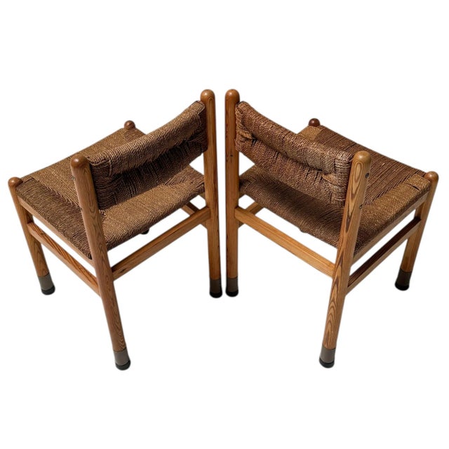 Mid-Century Modern Dining Room Chairs in the style of Charlotte Perriand, 1950s, Set of 4 For Sale - Image 13 of 16