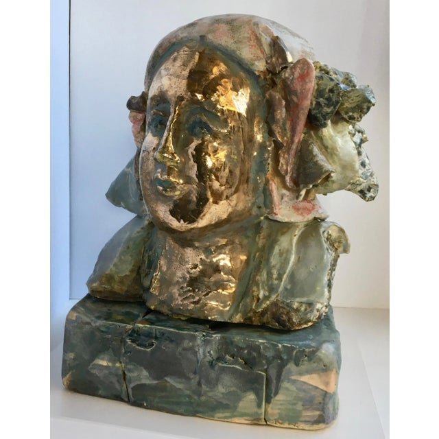 “Athena” The Goddess of wisdom. Porcelain pedestal and sculpture. The body had multiple high temp glaze firings followed...