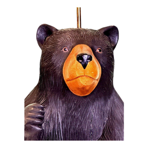 Vintage Carved Wood Black Bear Table Lamp 38" Rustic Cabin Lodge Adirondack Decor