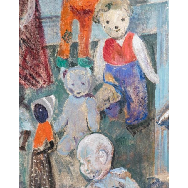 Mid-Century Modern Margaretha Verheus, Waterloo Puppets, 1969, Oil Painting on Canvas, Framed For Sale - Image 3 of 13
