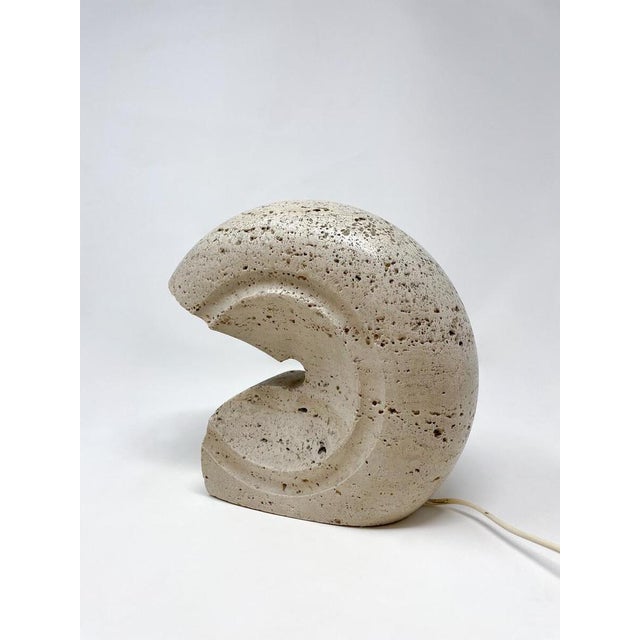 1970s Mid-Century Modern Travertine Table Lamp by Giuliano Cesari, Italy, 1970 For Sale - Image 5 of 9