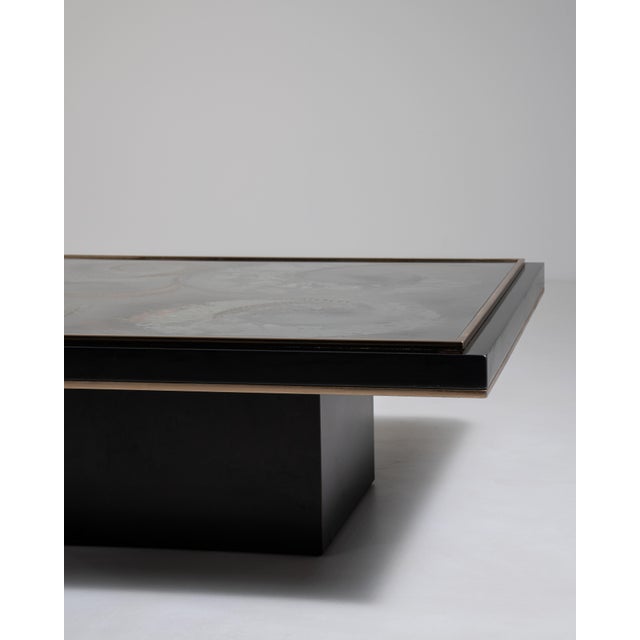 Signed Églomisé Glass-Top Coffee Table, Antique, Italy, Mid 20th Century For Sale - Image 15 of 16
