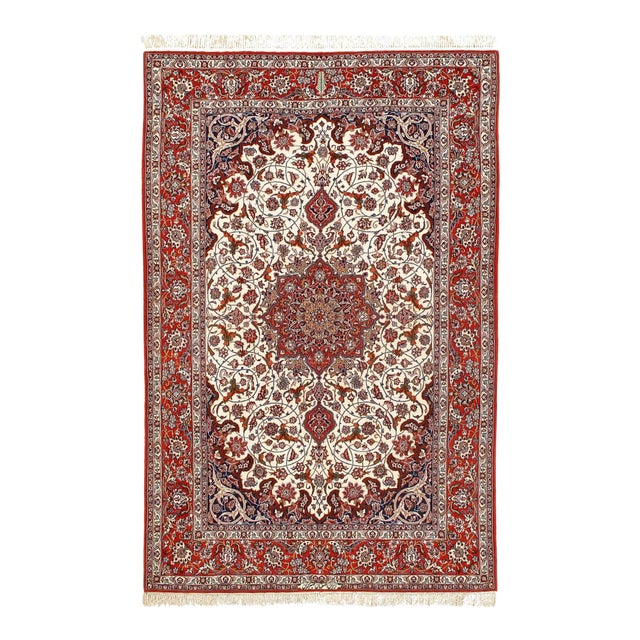 Pasargad DC Fine Hand Knotted Silk & Wool Signed Rug For Sale