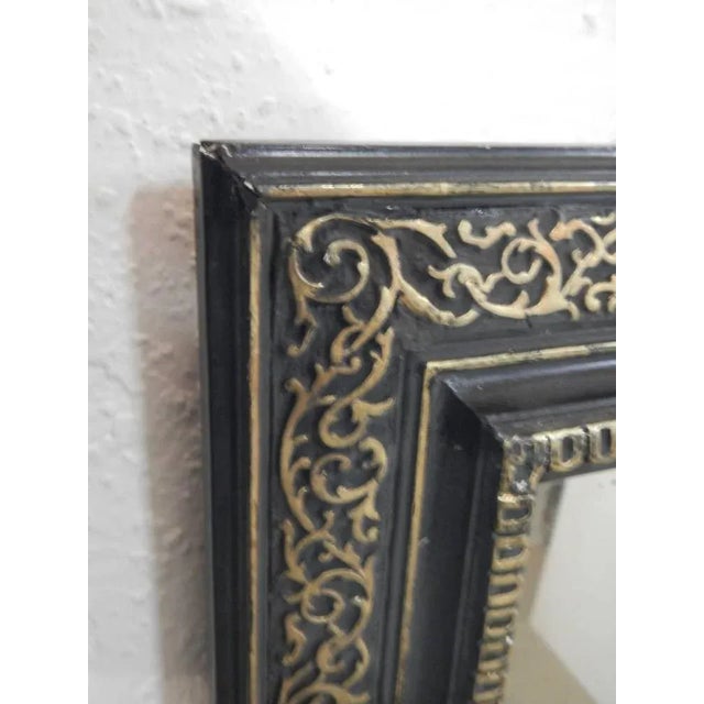 Mirror with Black Gold Frame, 1920s For Sale - Image 6 of 11