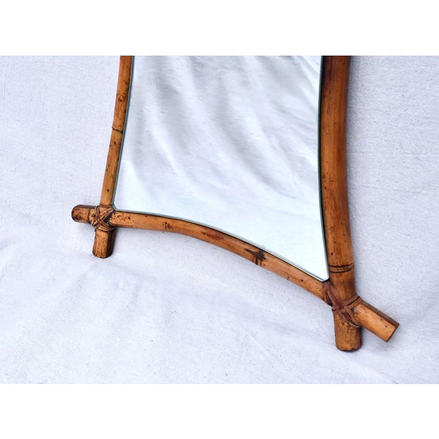 Vintage Bamboo Rattan Wall Mirrors/ Pair For Sale - Image 4 of 7
