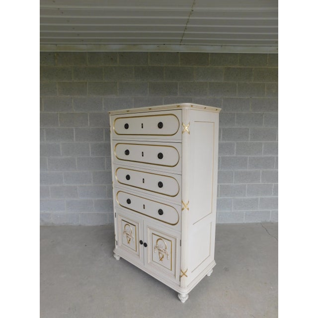 Vintage Hollywood Regency Gilt Gold Accented Original Paint Decorated Chest For Sale - Image 13 of 13