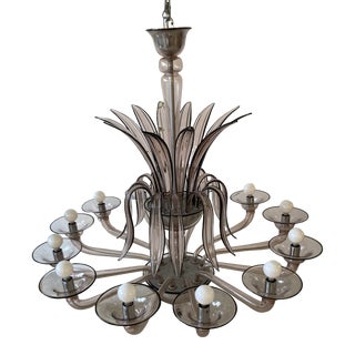 Modern 12 Light Amethyst Chandelier For Sale