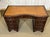 English Mahogany Desk with Drawers and Leather Top, 1950s For Sale - Image 3 of 16