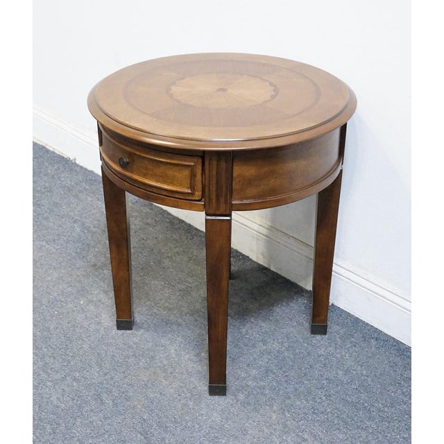 Ashley Furniture Glen Eagle Collection Cherry Contemporary Traditional 24" Round Accent End Table T247-6 For Sale - Image 4 of 14