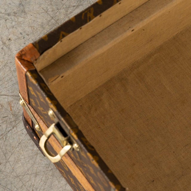 Antique Steamer Trunk in Monogram Canvas from Louis Vuitton, France, 1920s For Sale - Image 18 of 18