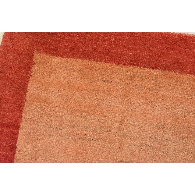 Gabbeh Rug 2’1” X 3′ Rust Wool Contemporary Hand-Knotted Carpet For Sale In Philadelphia - Image 6 of 9