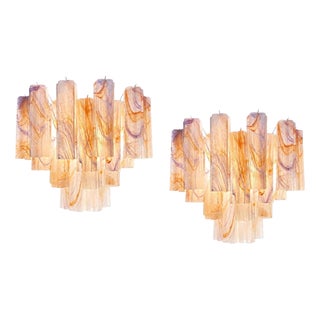 Vintage Murano Glass Chandeliers, 1990, Set of 2 For Sale