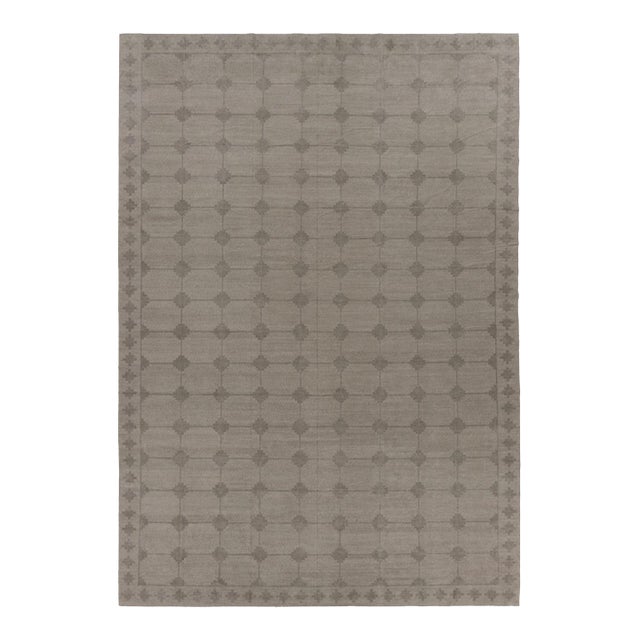 Contemporary Oversized Geometric Cotton Dhurrie Rug by Rug & Kilim, India For Sale