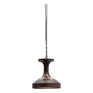1920s French Copper Industrial Pendant Lamp For Sale