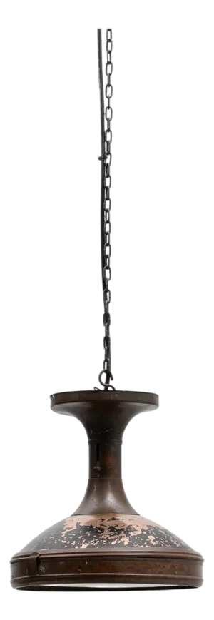 1920s French Copper Industrial Pendant Lamp