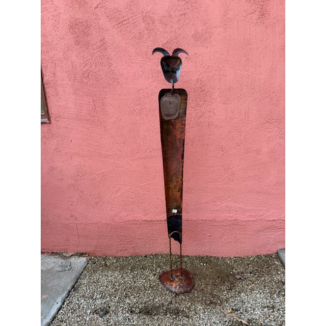 Modernist Copper and Stone Totem Sculpture With Patina Finish For Sale In Los Angeles - Image 6 of 6