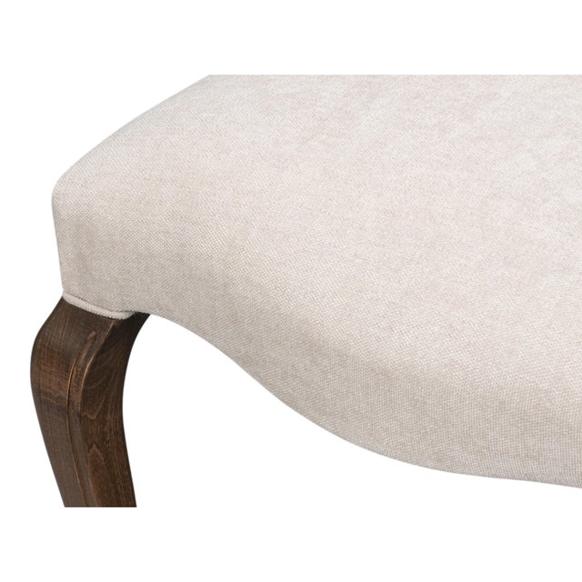 Cream Louis XV Dining Chairs in Cream with Dark Brown Legs, Sets of 2 For Sale - Image 8 of 12