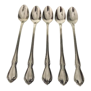 1990's Oneidacraft Deluxe Stainless "Chateau" Pattern Teaspoons- Set of 5