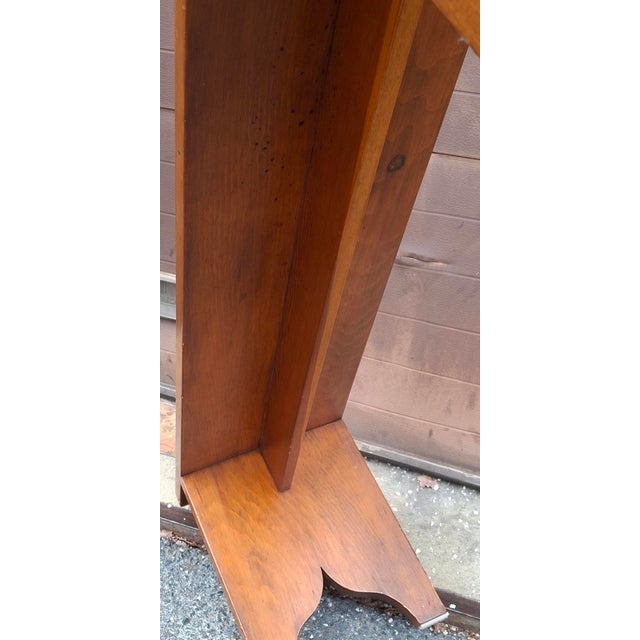 20th Century Early American Style Stained Fruitwood Bench For Sale - Image 9 of 9