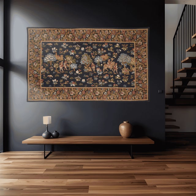 This beautiful tapestry is woven on a jacquard loom by skilled weavers, keeping alive the centuries old tradition of...