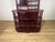 Vintage Italian Burgundy Bamboo Wicker Bar Cabinet and Stools, 1970s, Set of 5 For Sale - Image 4 of 9
