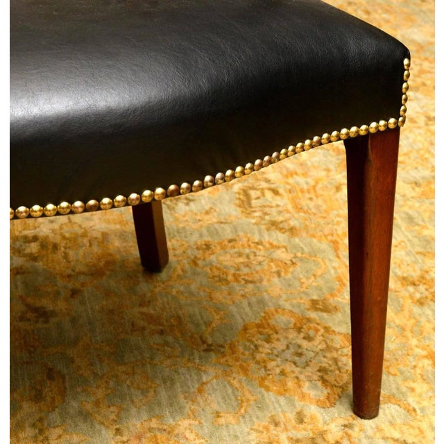 Modern English Mahogany and Leather Captains Chair For Sale In Atlanta - Image 6 of 7