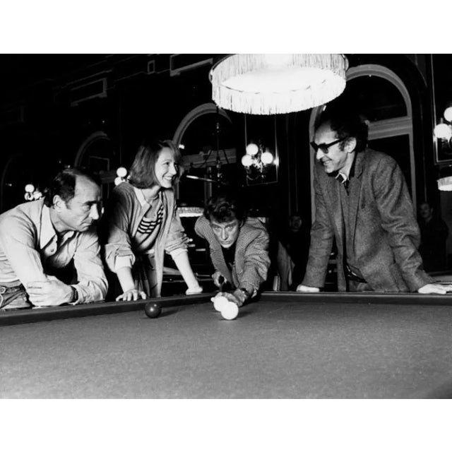 Vintage Photo of J.L. Godard, C. Aznavour and J. Hallyday - Early 1970s Early 1970s For Sale