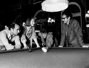 Vintage Photo of J.L. Godard, C. Aznavour and J. Hallyday - Early 1970s Early 1970s
