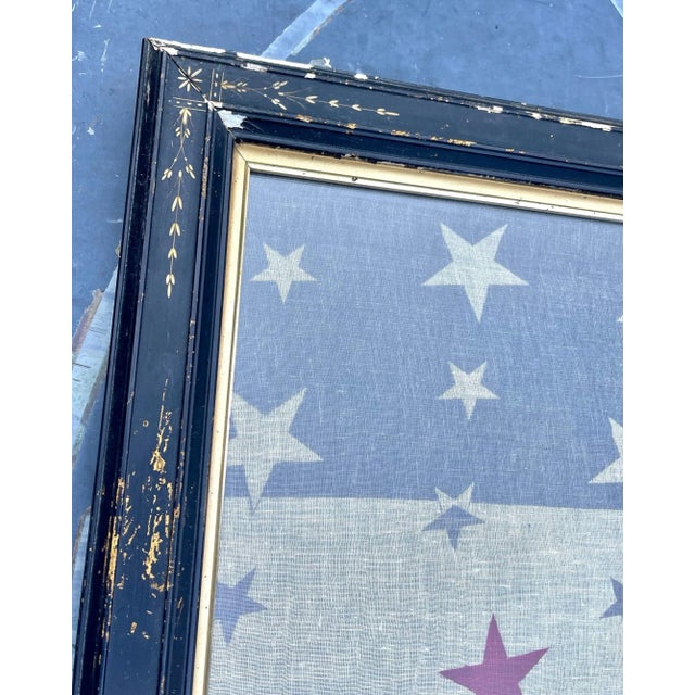 1920s Framed American Flag Bunting Cotton For Sale - Image 4 of 6
