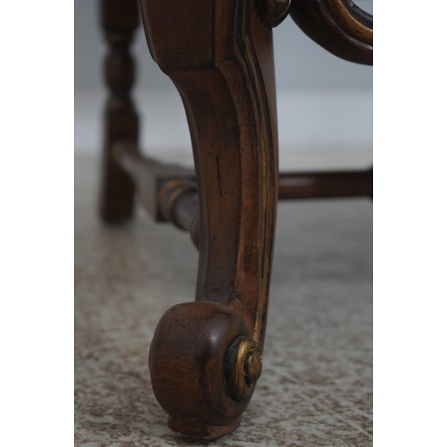 Century Leather & Wood High Back Armchair For Sale - Image 11 of 18