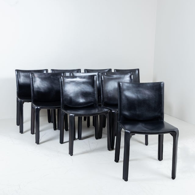 Black B 412 D11 CAB Chairs by Mario Bellini for Cassina, 1977, Set of 10 For Sale - Image 8 of 18