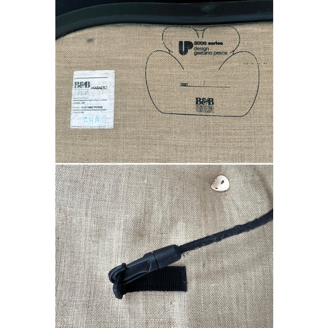 Mint Black Up5 La Big Mamma Up 2000 Chair & Up6 Ottoman Gaetano Pesce B&b Italia For Sale - Image 11 of 13