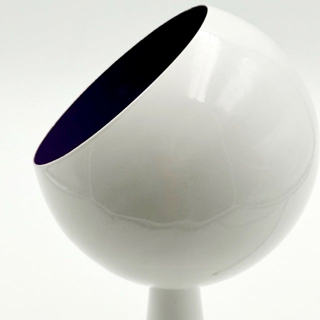 Vintage Tulip Table Lamp with Purple Interior Shade, 1990s For Sale - Image 10 of 13
