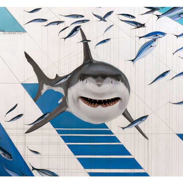 Author: Elmar Magerram, Ocean kinetics, 100 x 105 cm, inkoil on canvas