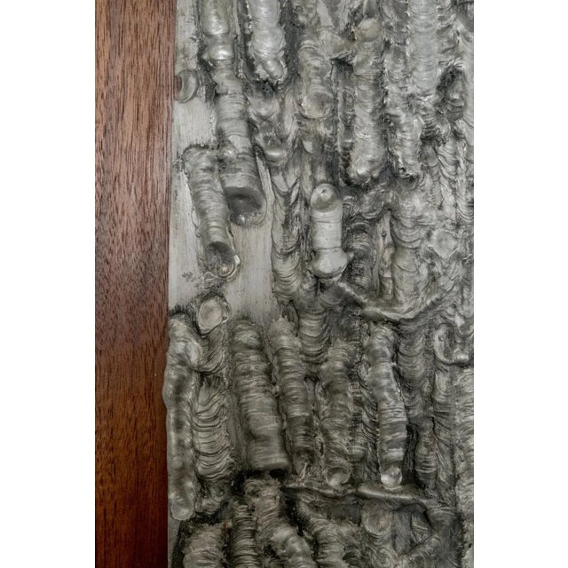 1970s Brutalist Cast Aluminum Relief For Sale - Image 4 of 5