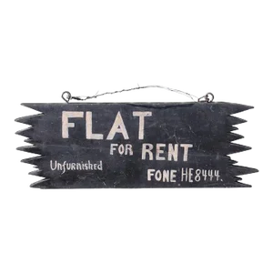 Handmade "Flat for Rent" New England Wood Sign