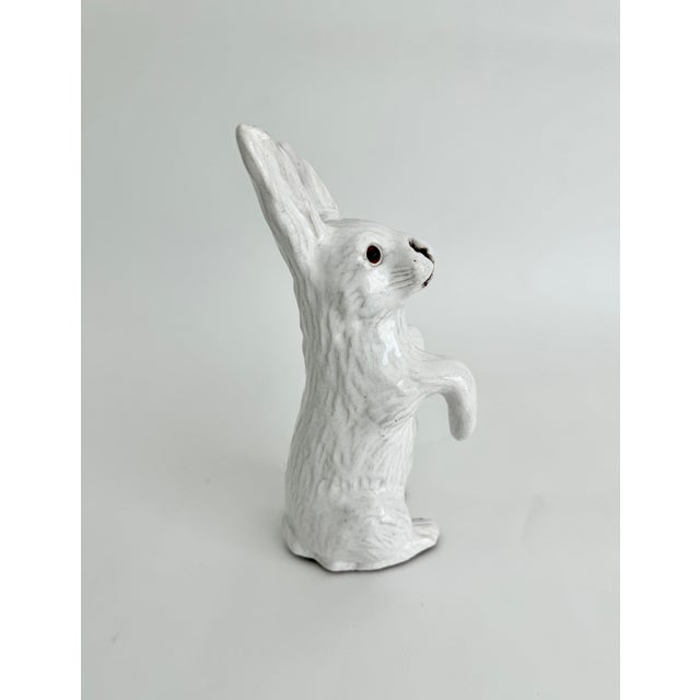 French Country French Faience Bavent Rabbit Sculpture Figurine Early 1900s For Sale - Image 3 of 7