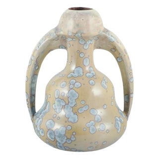 Art Nouveau Ceramic Vase with Handles from Desvres Fourmaintraux Delassus, France, 1930s For Sale
