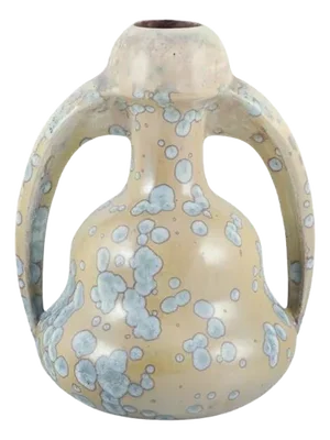 Art Nouveau Ceramic Vase with Handles from Desvres Fourmaintraux Delassus, France, 1930s