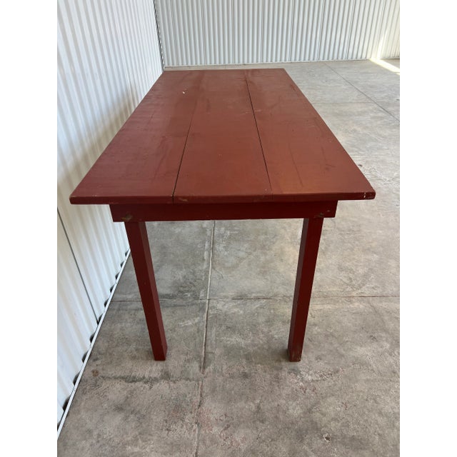 Wood Early 20th Century Antique Farmhouse Table Island, Rectangle For Sale - Image 7 of 11